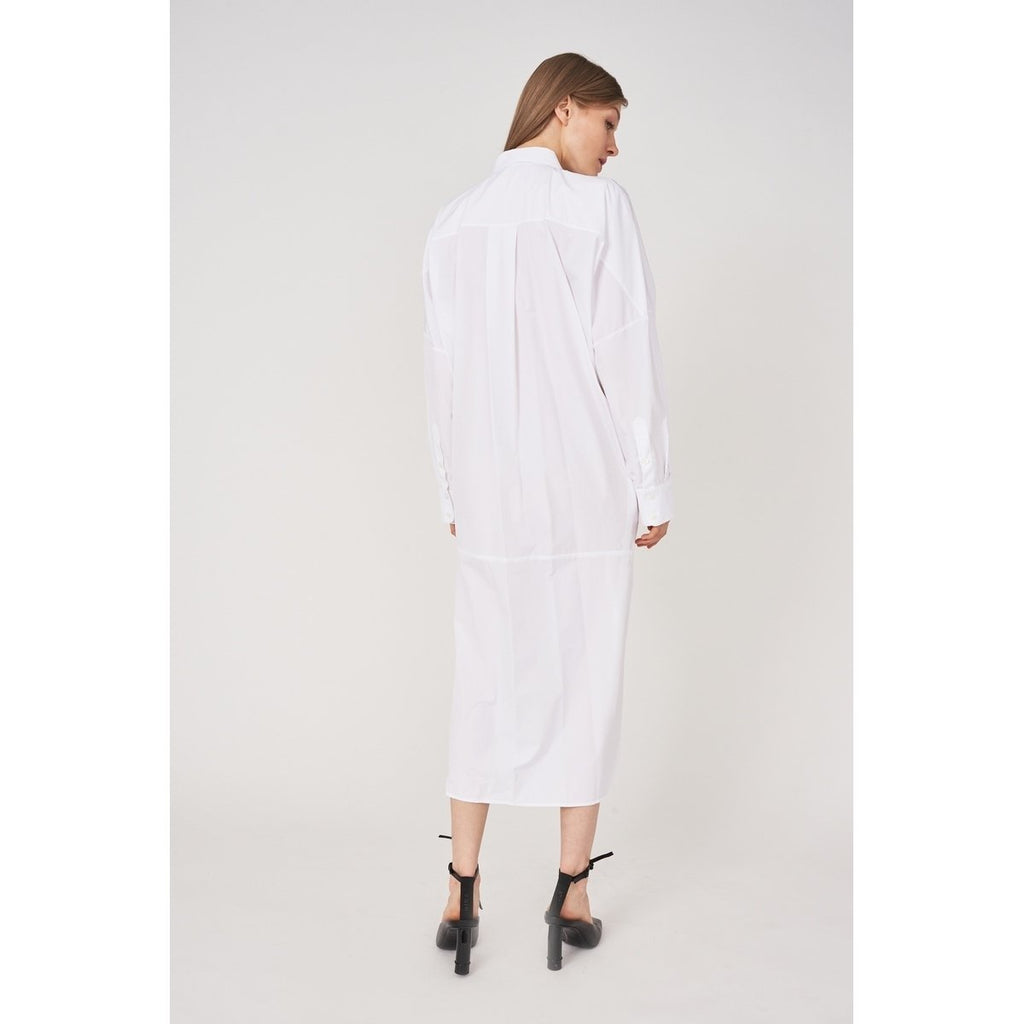 Robe Longue Popeline De Coton - Blanc