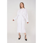 Robe Longue Popeline De Coton - Blanc