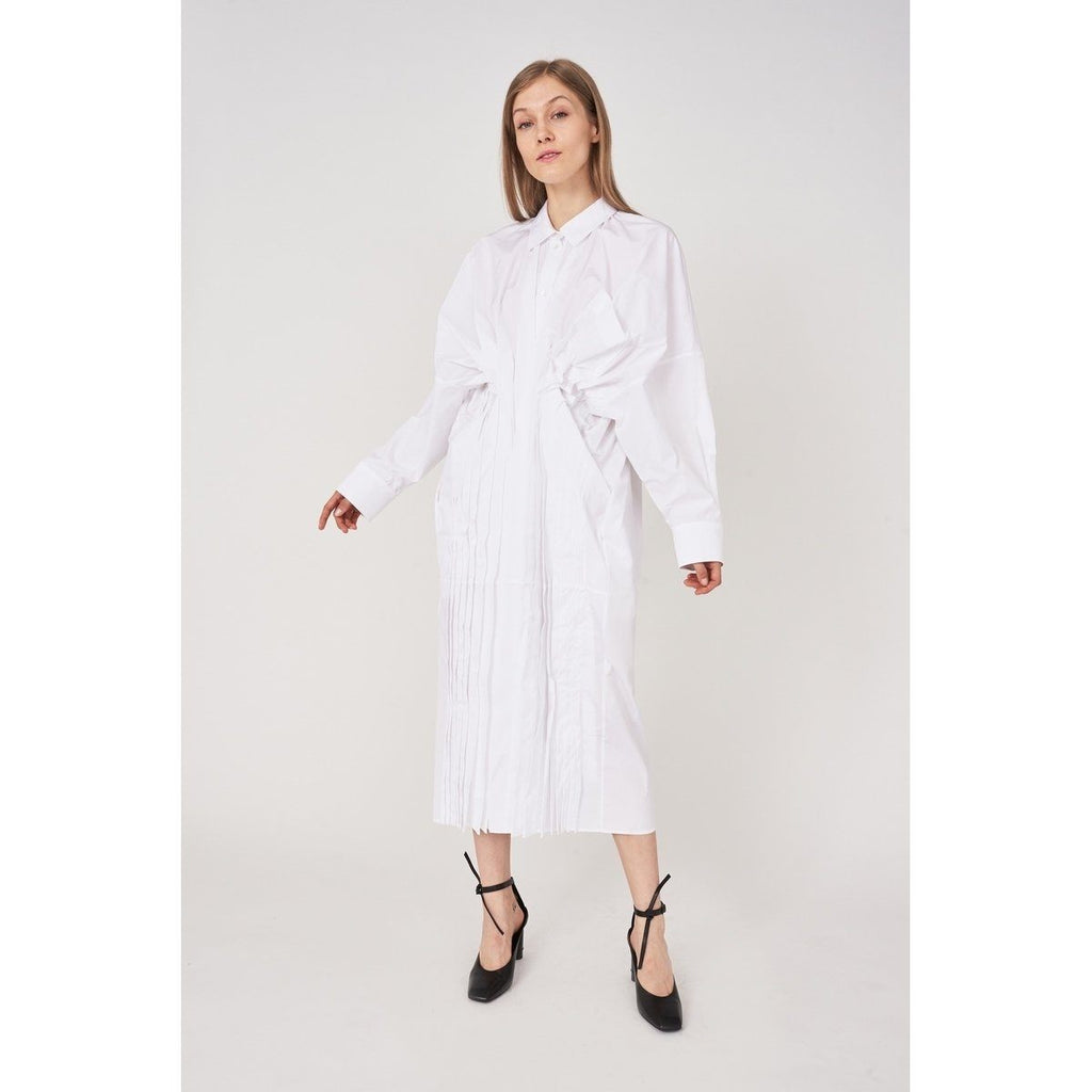 Robe Longue Popeline De Coton - Blanc