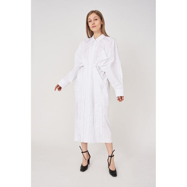 Robe Longue Popeline De Coton - Blanc