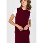 Robe Longue Sans Manche Orlaith Burgundy, 100% Cachemire, 2 Fils, 1-1 Cardigan, 296Gr - Femme - Perfect Cashmere - The Bradery