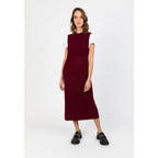 Robe Longue Sans Manche Orlaith Burgundy, 100% Cachemire, 2 Fils, 1-1 Cardigan, 296Gr - Femme - Perfect Cashmere - The Bradery