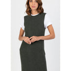 Robe Longue Sans Manche Orlaith Vert Sombre, 100% Cachemire, 2 Fils, 1-1 Cardigan, 296Gr - Femme - Perfect Cashmere - The Bradery