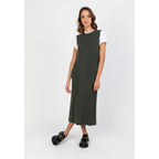Robe Longue Sans Manche Orlaith Vert Sombre, 100% Cachemire, 2 Fils, 1-1 Cardigan, 296Gr - Femme - Perfect Cashmere - The Bradery