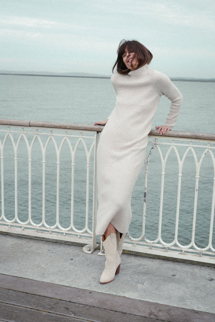 Robe Maille Uma - Beige Chiné - Plume Paris - The Bradery