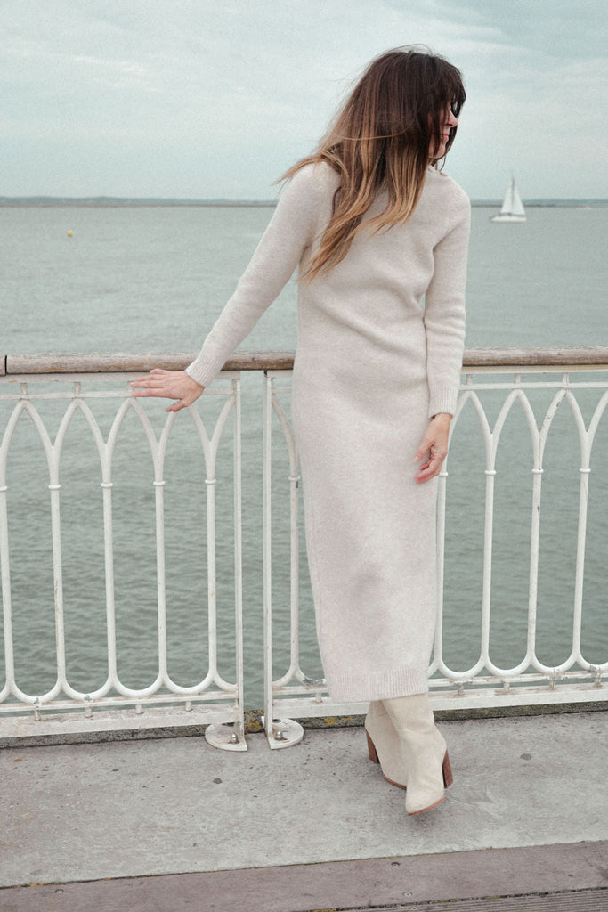 Robe Maille Uma - Beige Chiné - Plume Paris - The Bradery