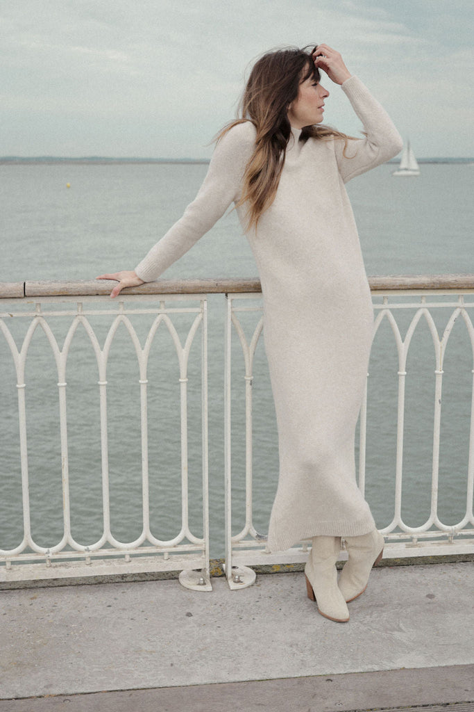 Robe Maille Uma - Beige Chiné - Plume Paris - The Bradery