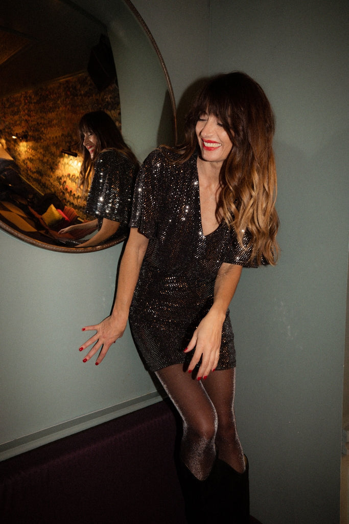Robe Marnie - Paillettes - Plume Paris - The Bradery