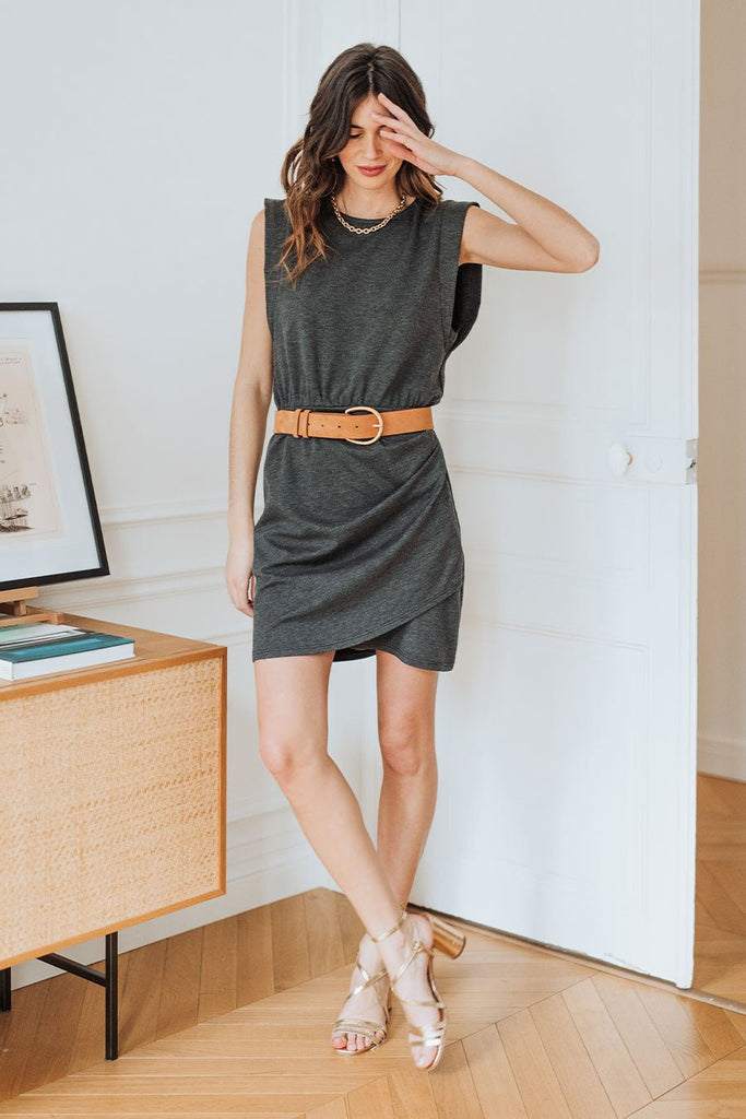 Robe Ninon Gris Chiné - Saaj Paris - The Bradery