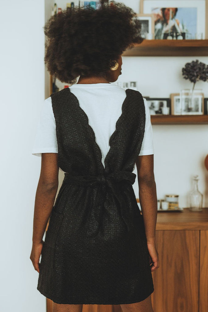 Robe Nora Tweed Noir - Saaj Paris - The Bradery