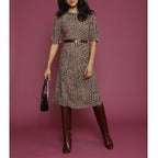 Robe Norma - Fauve Imprimé Bisous - Rouje* - The Bradery