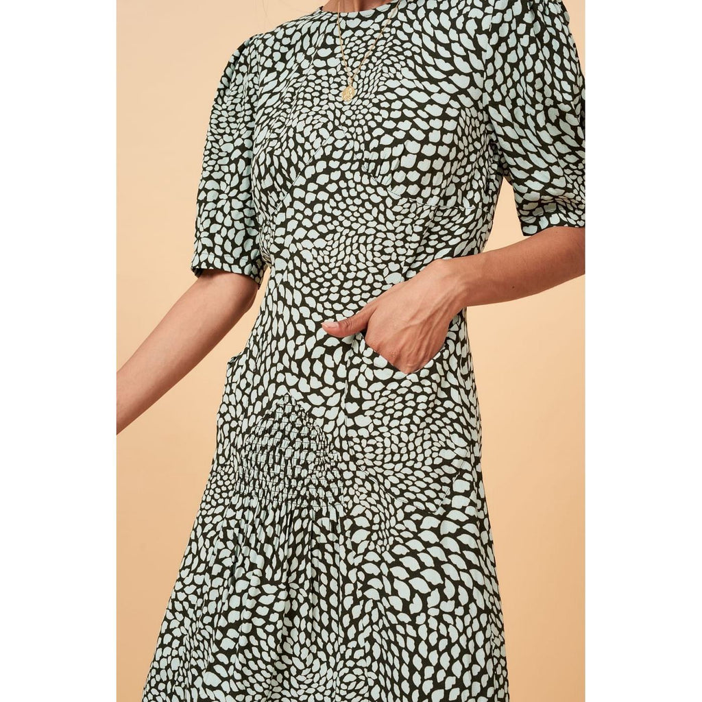 Robe Norma - Vert Imprimé Bisous - Rouje* - The Bradery