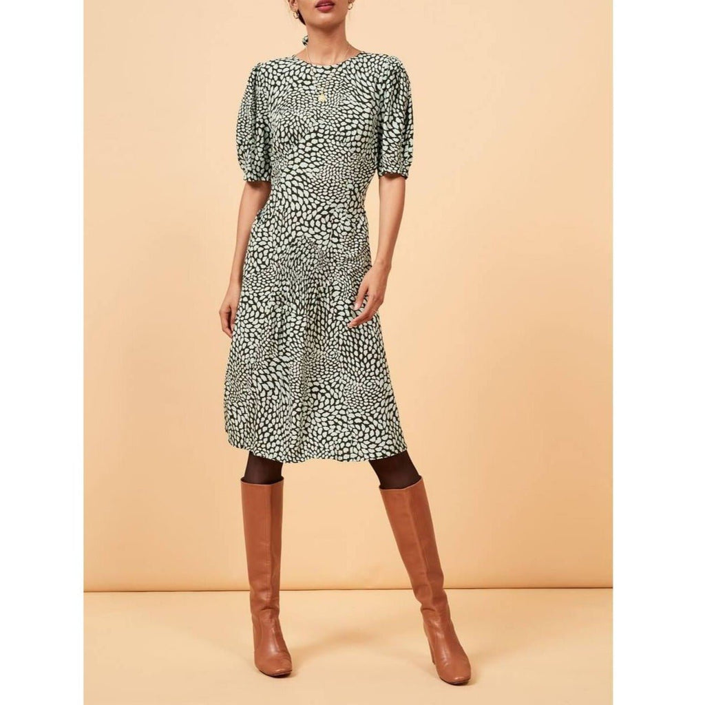 Robe Norma - Vert Imprimé Bisous - Rouje* - The Bradery