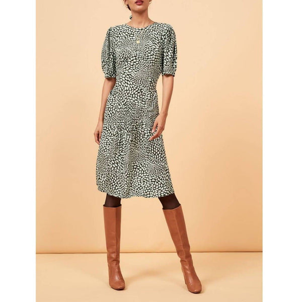 Robe Norma - Vert Imprimé Bisous - Rouje* - The Bradery