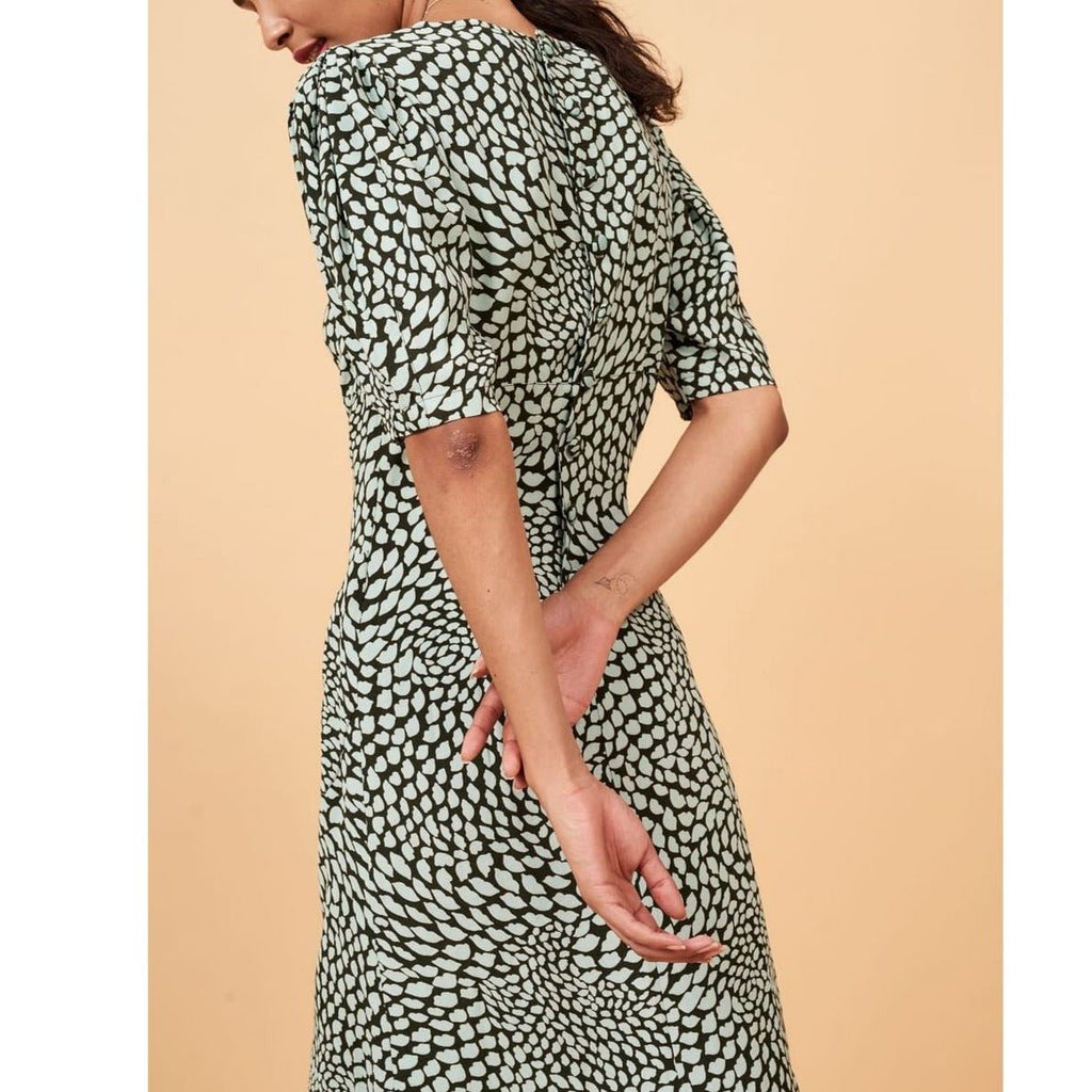 Robe Norma - Vert Imprimé Bisous - Rouje* - The Bradery