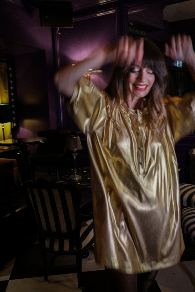 Robe Servanne - Gold - Plume Paris - The Bradery