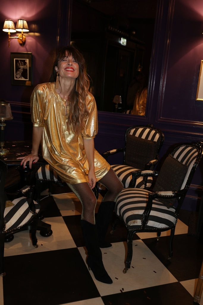 Robe Servanne - Gold - Plume Paris - The Bradery