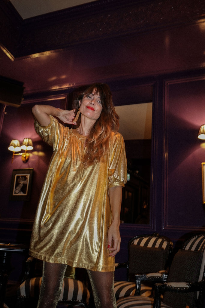 Robe Servanne - Gold - Plume Paris - The Bradery