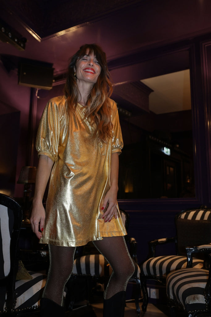 Robe Servanne - Gold - Plume Paris - The Bradery