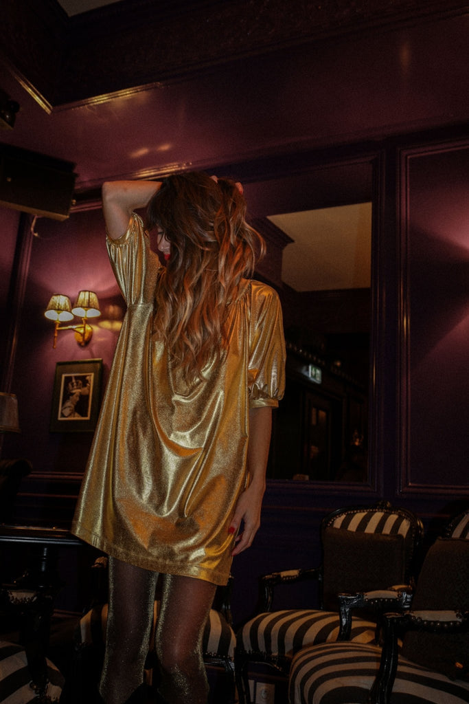 Robe Servanne - Gold - Plume Paris - The Bradery