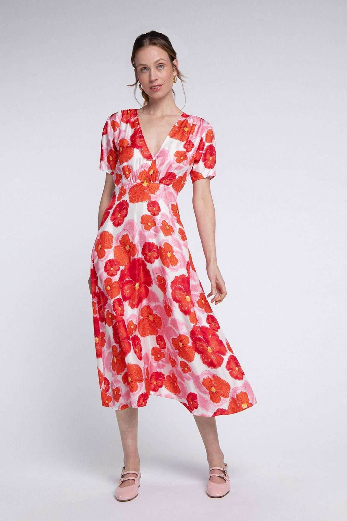 Robe Anna Red Blossom
