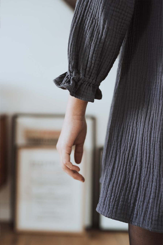 Robe Tess Gris Coton - Saaj Paris - The Bradery