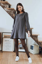Robe Tess Gris Coton - Saaj Paris - The Bradery