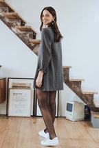 Robe Tess Gris Coton - Saaj Paris - The Bradery
