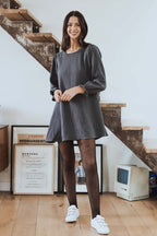 Robe Tess Gris Coton - Saaj Paris - The Bradery