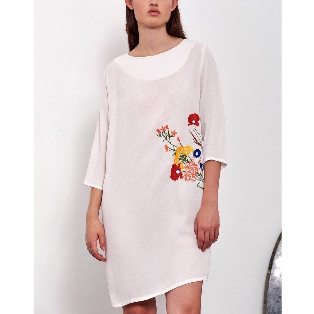 Robe Trocadero Herbier White - Robes - Valentine Gauthier - The Bradery