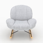 rocking chair en tissu boucle gris chine ricci