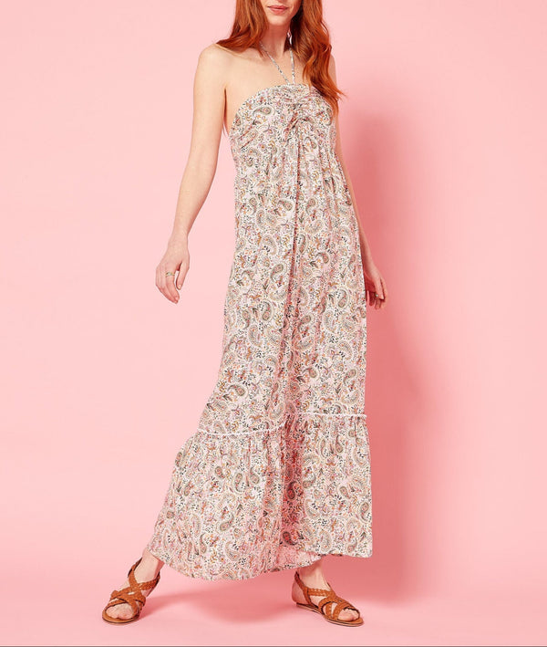 Robe Candice Print - Imp Fd Corail