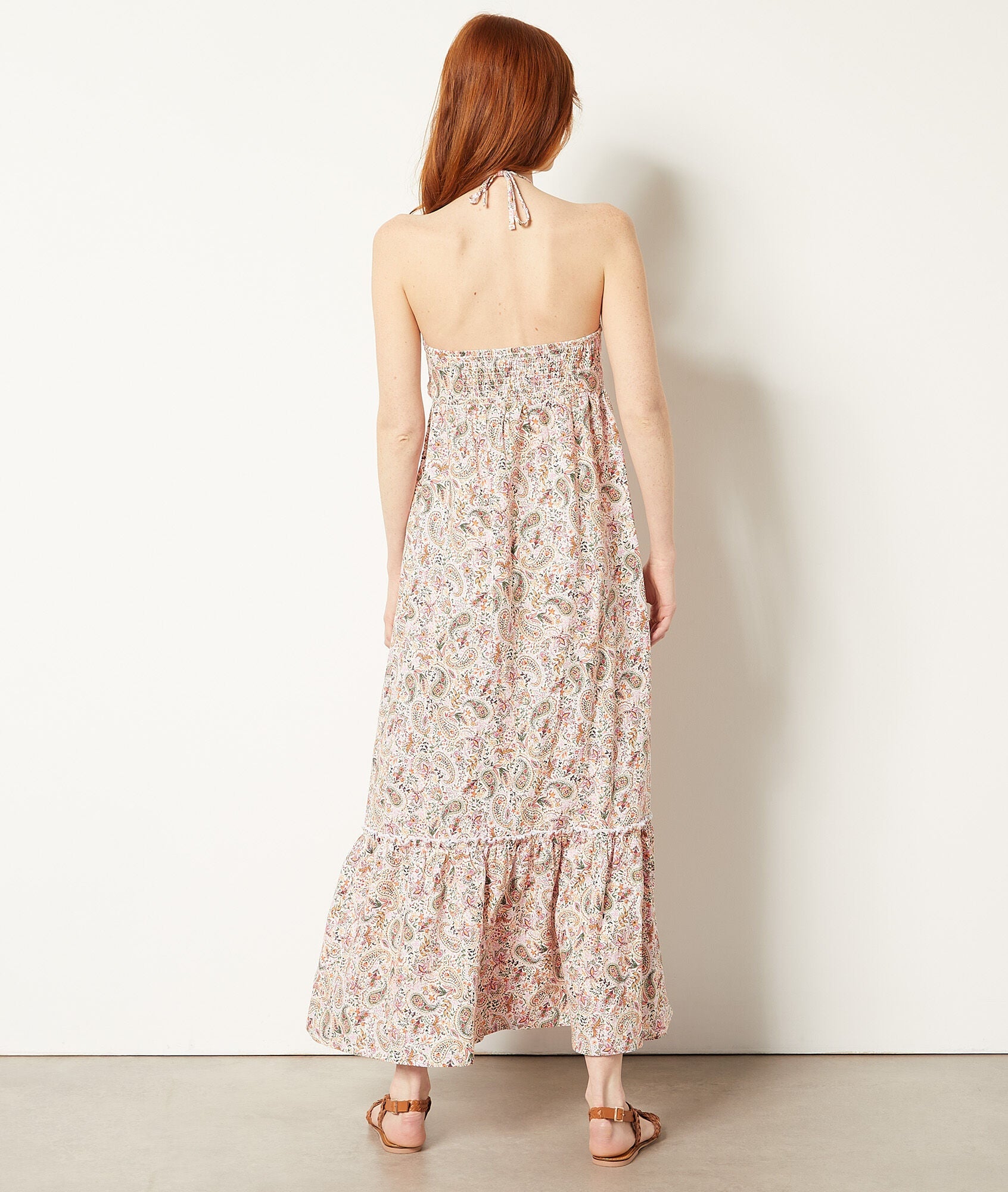 Robe Candice Print - Imp Fd Corail