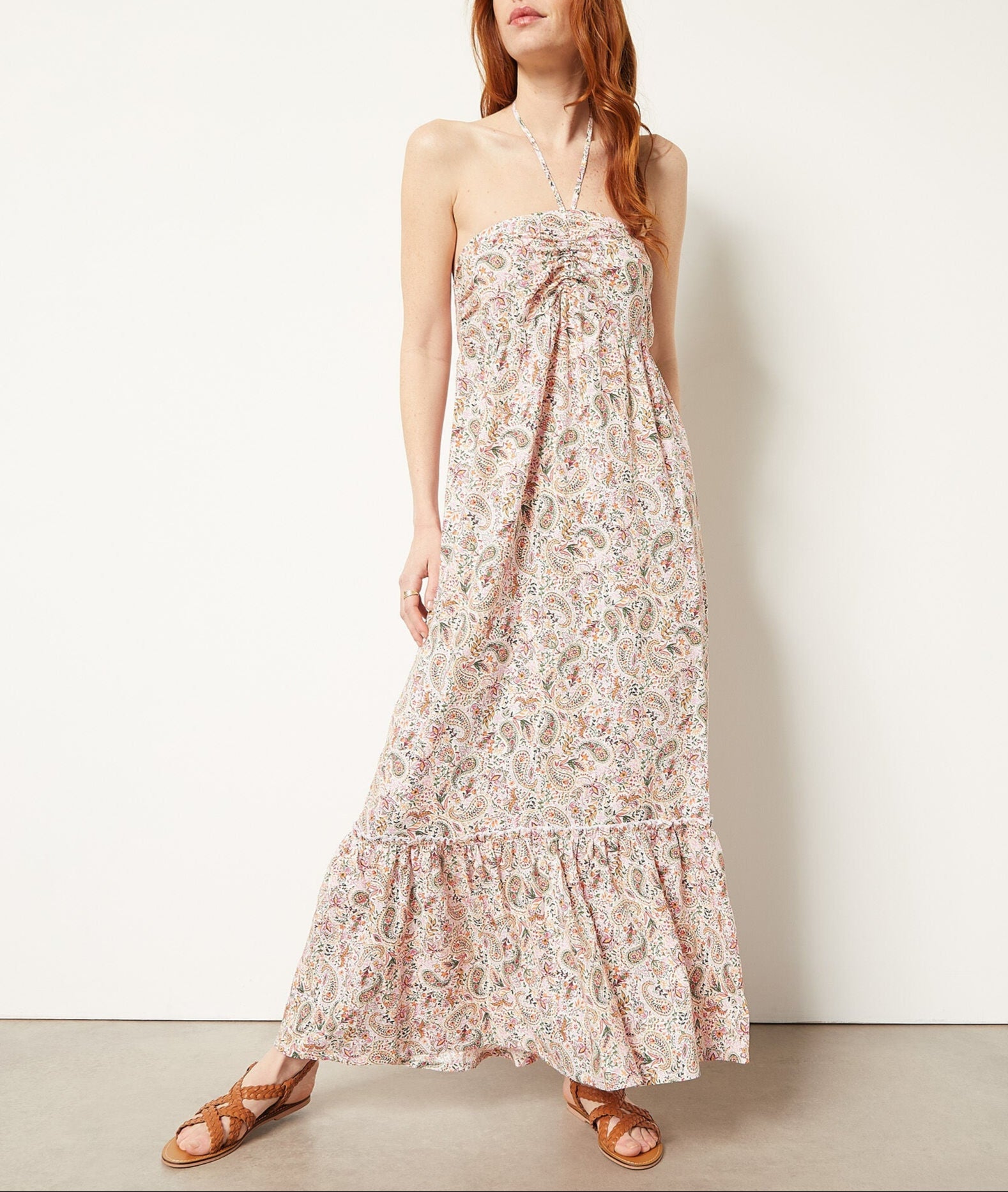 Robe Candice Print - Imp Fd Corail