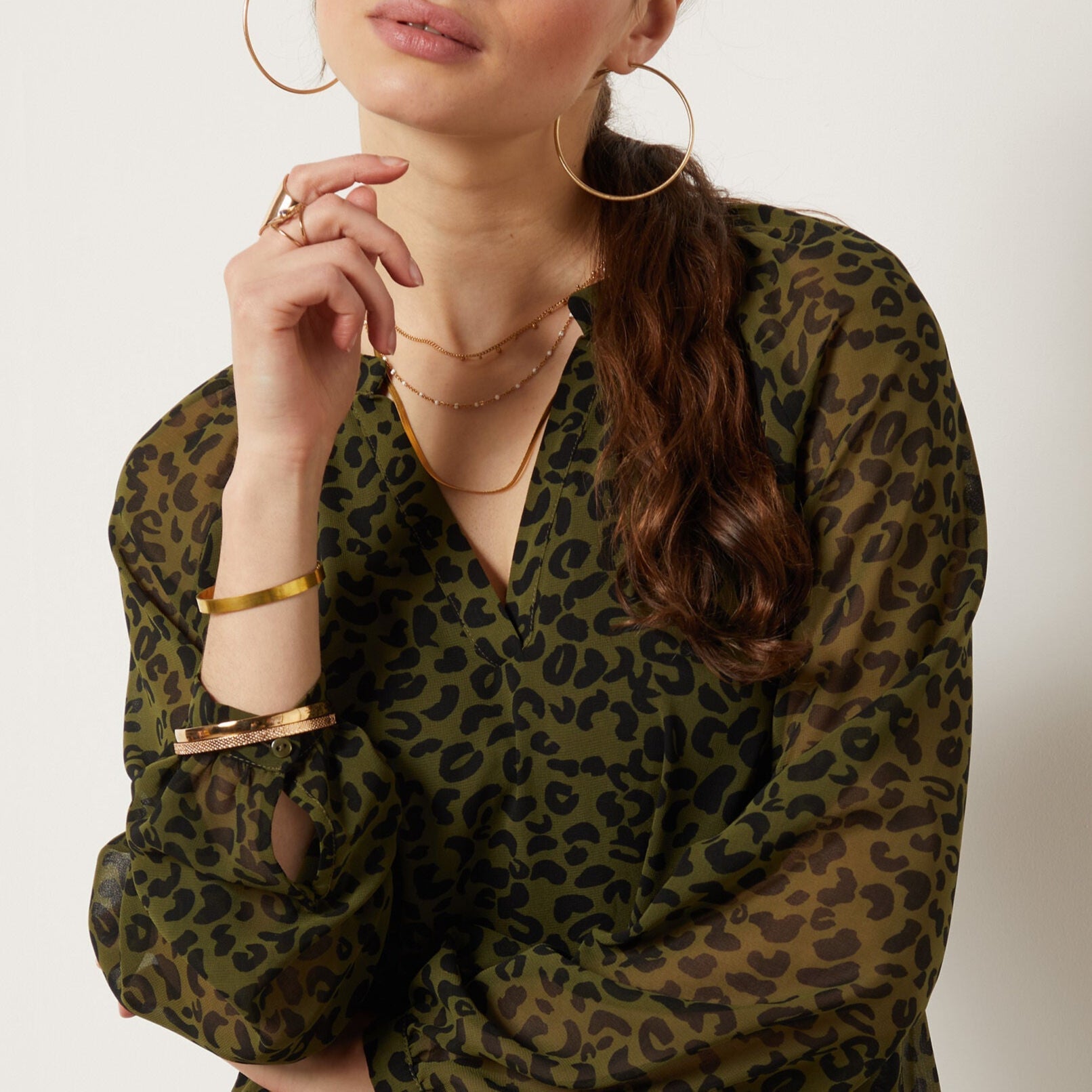 Blouse Babette Print - Imp Fd Noir