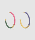 Sonia Rykiel - Créoles Colorblock Tribal Pm Cordons Bicolores - Femme