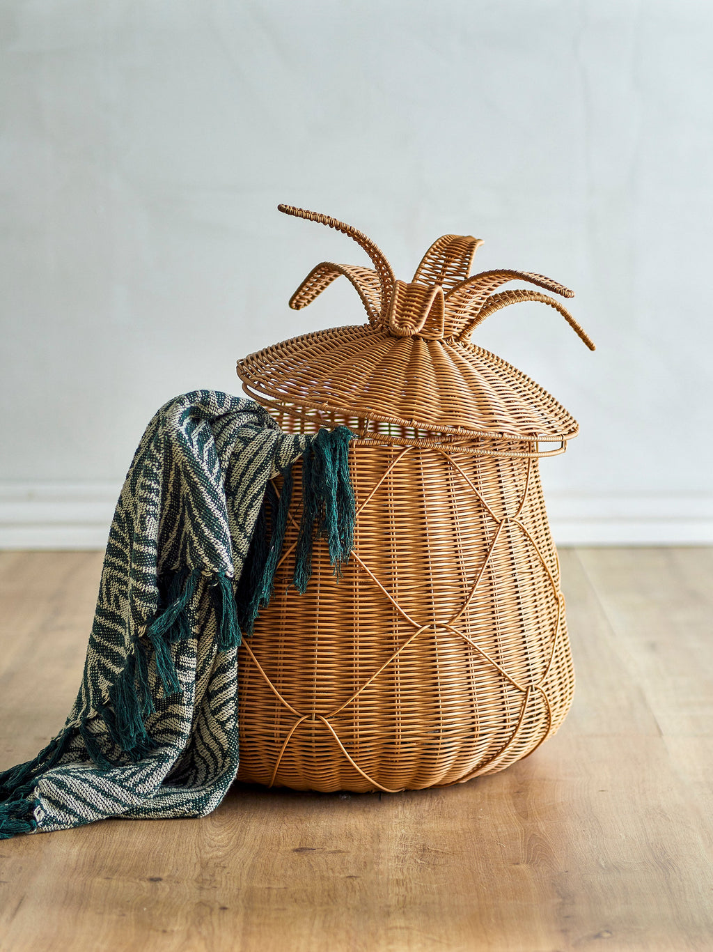 Anann - Corbeille Avec Couvercle - Naturel - Polyrotin