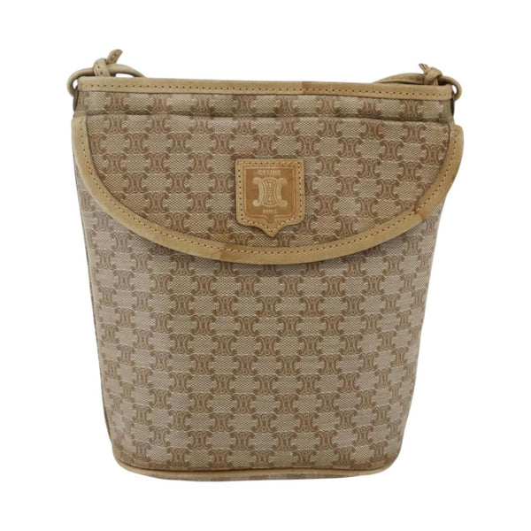 Celine Vintage Macadam Shoulder Bag Canvas Medium