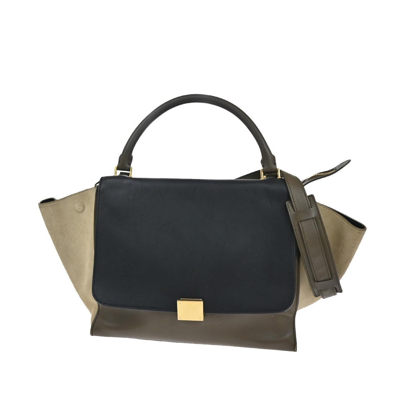 Celine Trapeze Bag Leather with Suede Medium