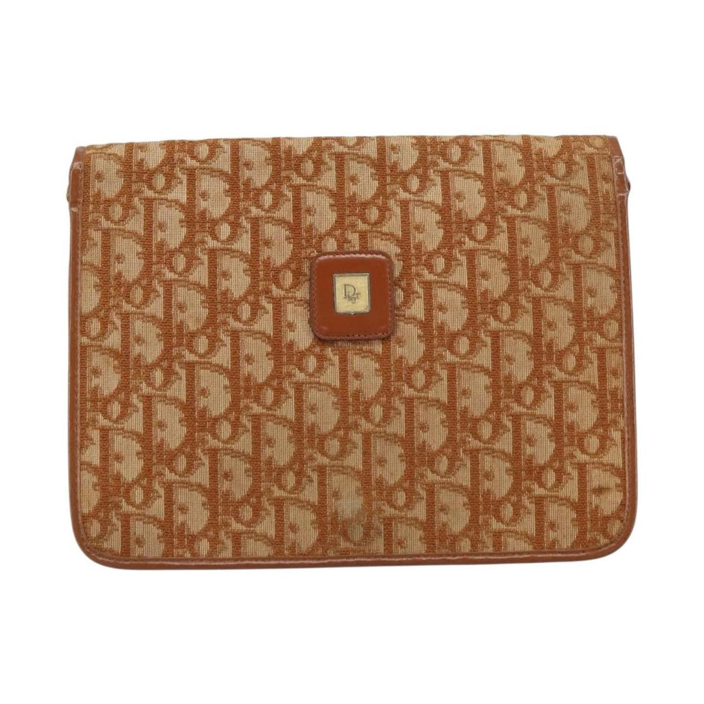 Christian Dior Vintage Trotter Shoulder Bag Canvas medium