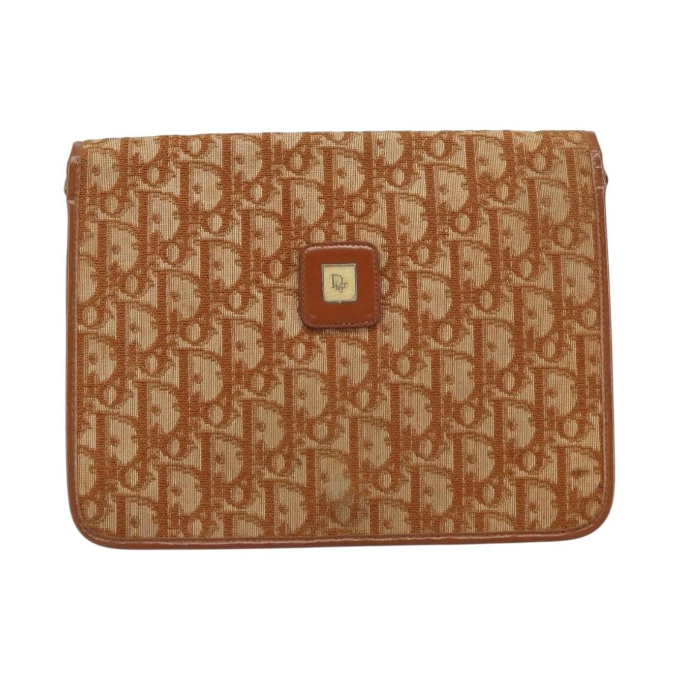 Christian Dior Vintage Trotter Shoulder Bag Canvas medium
