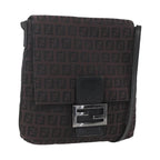 Fendi Vintage Flap Crossbody Bag Zucchino Canvas Small