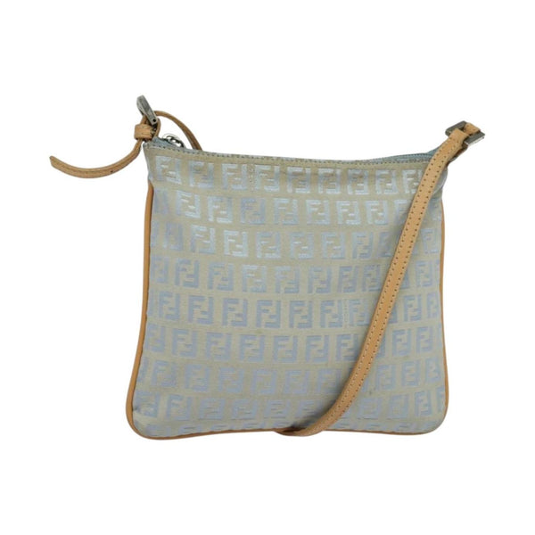 Fendi Vintage Flat Crossbody Bag Zucchino Canvas Mini