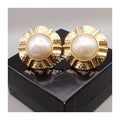 Chanel Vintage Clip-On Earrings Metal with Faux Pearl Product Image