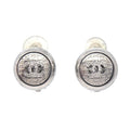 Chanel Vintage CC Round Clip-On Earrings Metal Small