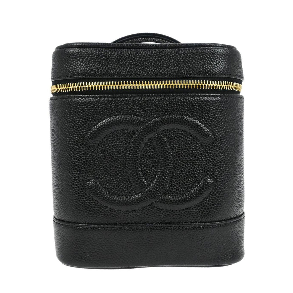Chanel Vintage Timeless Cosmetic Case Caviar Small