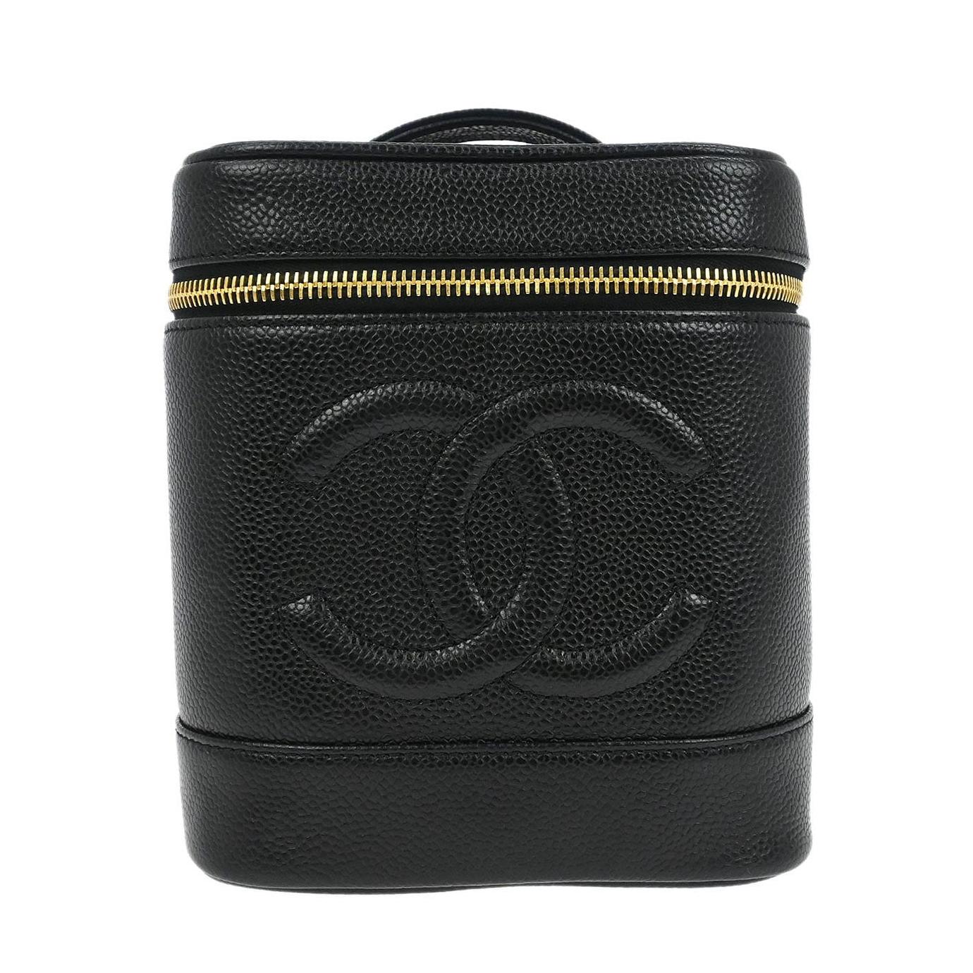 Chanel Vintage Timeless Cosmetic Case Caviar Small