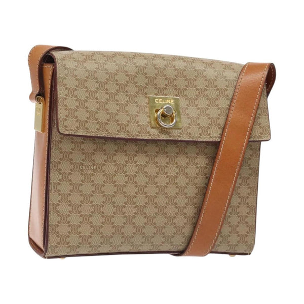 Celine Vintage Macadam Shoulder Bag Canvas and Leather Product Image