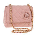 Chanel Vintage Camellia Flap Bag Quilted Lambskin Micro