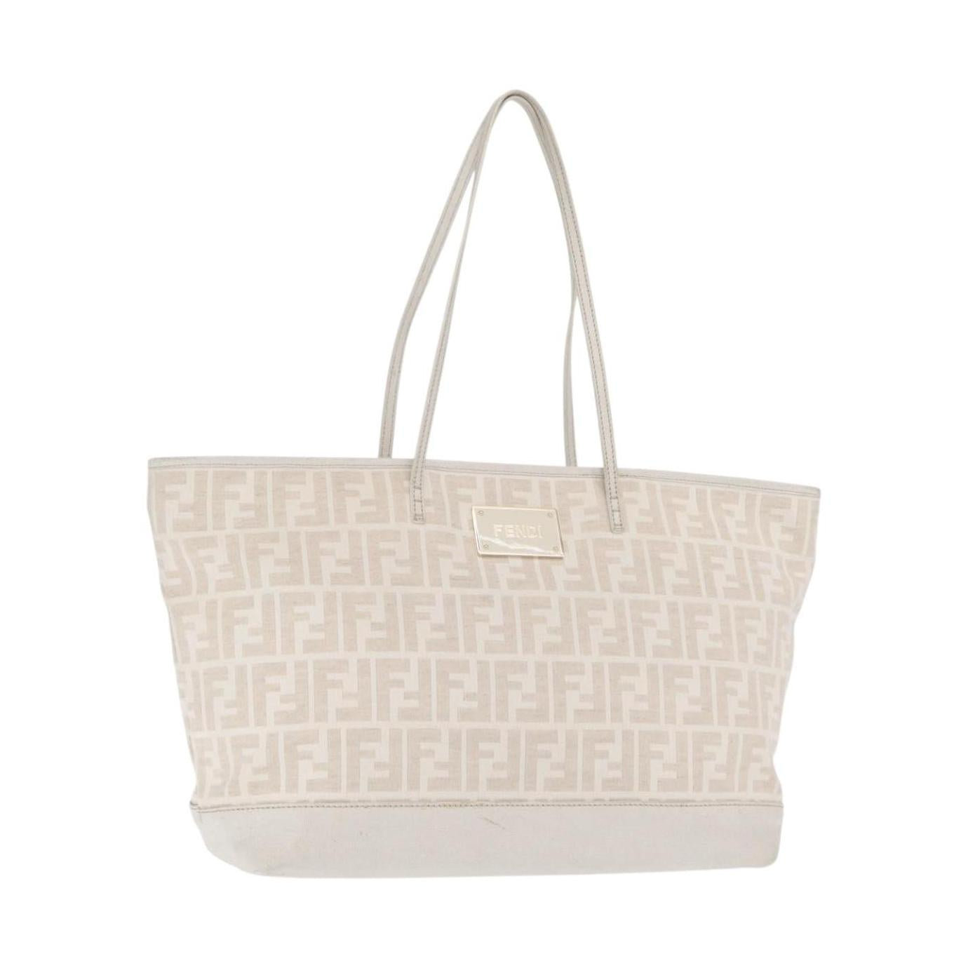Fendi Roll Tote Zucca Canvas and Leather Large